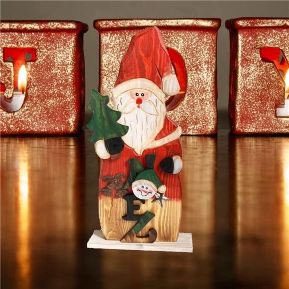 Table Top Mantel Santa Claus Centerpiece Indoor Outdoor Home Decor 14.5'' Inches - Picture 6 of 8
